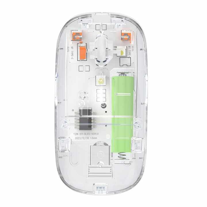 Fully transparent wireless BT silent mouse