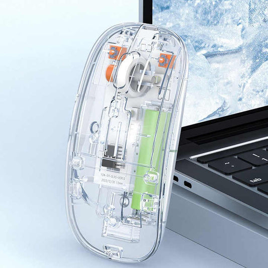 Fully transparent wireless BT silent mouse