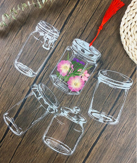 Transparent Sticker Jars (Pack of 4)