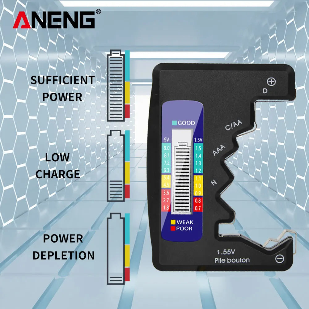 LCD DRY BATTERY DISCHARGE TESTER 1.5V/9V BATTERY LEVEL TESTER BT-886